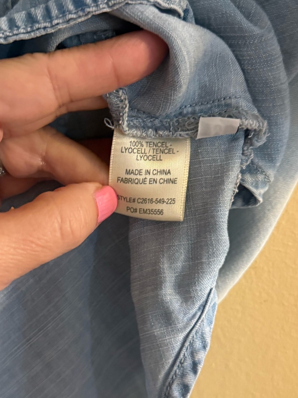 Cloth & Stone for Anthro Light Blue Denim Shirt - Relaxed Women's Henley, M - Picture 3 of 6